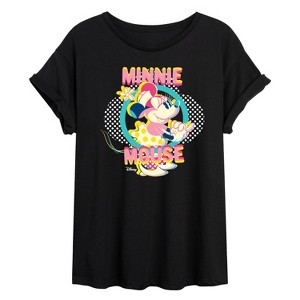 Women's - Disney - Minnie Circle Frame Oversized Graphic T-Shirt - 1 of 4