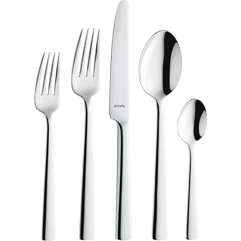 Amefa Moderno 20-Piece 18/10 Stainless Steel Flatware Set, High Gloss Mirror Finish, Silverware Set Service for 4, Rust Resistant Cutlery, 1 of 8