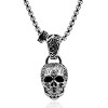 Crucible Men's Extra Large 35mm Skull Stainless Steel Necklace - 28" - 2 of 4
