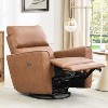 Power Swivel Glider Recliner Chair, PU Leather, Electric Rocker with USB Port, Lumbar Support, for Living Room, Bedroom, Nursery - 2 of 4