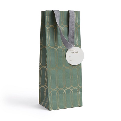 Christmas Green Wine Gift Bag Target