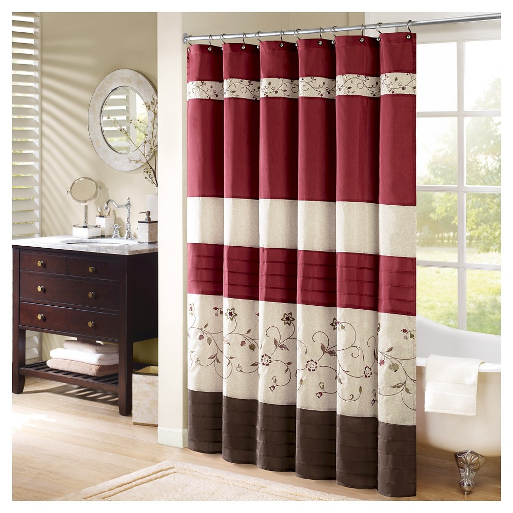 Home Essence Monroe Embroidered Shower Curtain