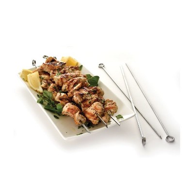 Norpro Stainless Steel 12-Inch Barbeque Skewers, Set of 6