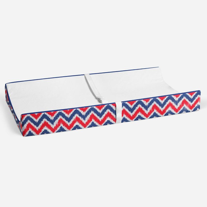 Bacati - MixNMatch Navy/Red White Changing Pad Cover, 4 of 10