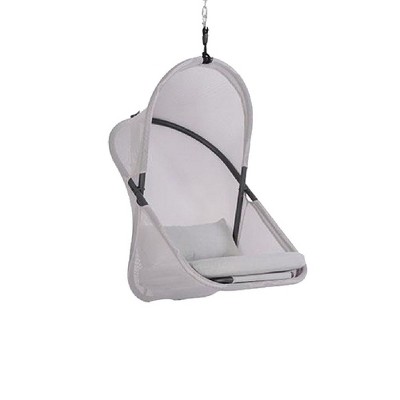 Royal Hampton Outdoor Hanging Swing Chair | Cushioned Light Gray Mesh