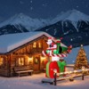 Gymax 6' Inflatables Xmas Santa Claus & Helicopter on Gift Box w/ 3 Cold White LED Lights & Water Bags Waterproof Outdoor Settings - 2 of 4