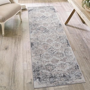 Grungis Washable Foldable Runner Rug,Low-Pile Carpet with Non-slip Backing,Anthracite Area Rugs for Living Room,Bedroom - 1 of 4