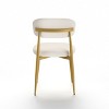 Vynxaria Set of 2 Modern Dining Chairs, White & Gold, Soft Padded with Curved Backrest, Metal Legs, Farmhouse Kitchen Chairs for Dining Room/Kitchen - 4 of 4