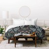 Queen Emanuela Carratoni Peacocks and Berries Polyester Duvet Cover + Pillow Shams Blue - Deny Designs: Abstract 300 Thread Count Bedding Set - 4 of 4
