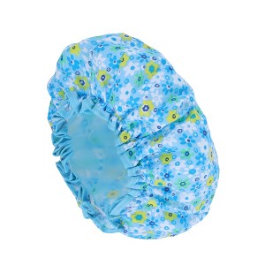 Unique Bargains Ditsy Floral Double Layer Shower Cap 1 Pc - 1 of 4