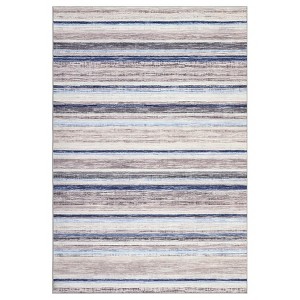 Machine Washable Indoor Modern Geometric Area Rugs with Stripped Lines, Soft Non Slip Floor Carpet for Home Office - 1 of 4