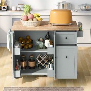 NicBex Mobile Kitchen Island Cart Kitchen Carts on Wheels with Storage on Wheel with Drawers, Cabinet and Spice Rack for Kitchen - 1 of 4