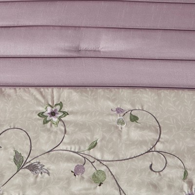 King Purple Reversible 7-Piece Embroidered Bedspread Set