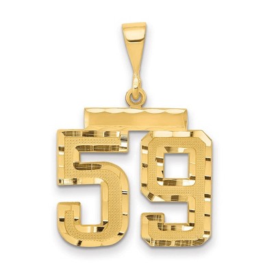 Black Bow Jewelry 14K Yellow Gold, Varsity Collection, Medium D/C Pendant Number 59
