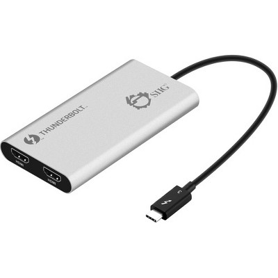  SIIG Thunderbolt 3 to Dual HDMI 2.0 Port Display Adapter at 4K 60Hz - Intel Thunderbolt 3 Certified - Windows/MacBook Pro/Chromebook/XPS/Surface Book 