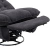 Okak Elegant Swivel Recliner Adjustable Chair Accent Chair with Soft Cushion Chenille Glider Chair Sofa with Metal Base for Lounge Bedroom, Black - 3 of 4