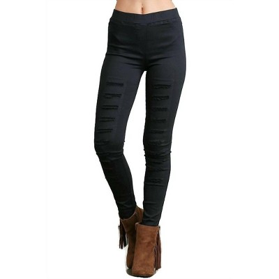 Women's High Waist Distressed Jeggings - umgee