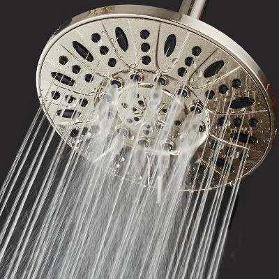 Brushed Nickel 7" Wall Mounted Rainfall Shower Head with Multiple Settings