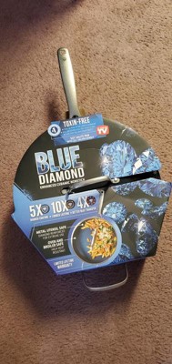 Blue Diamond 5 qt. Aluminum Ceramic Nonstick Saute Pan in Blue with Glass  Lid CC001811-001 - The Home Depot