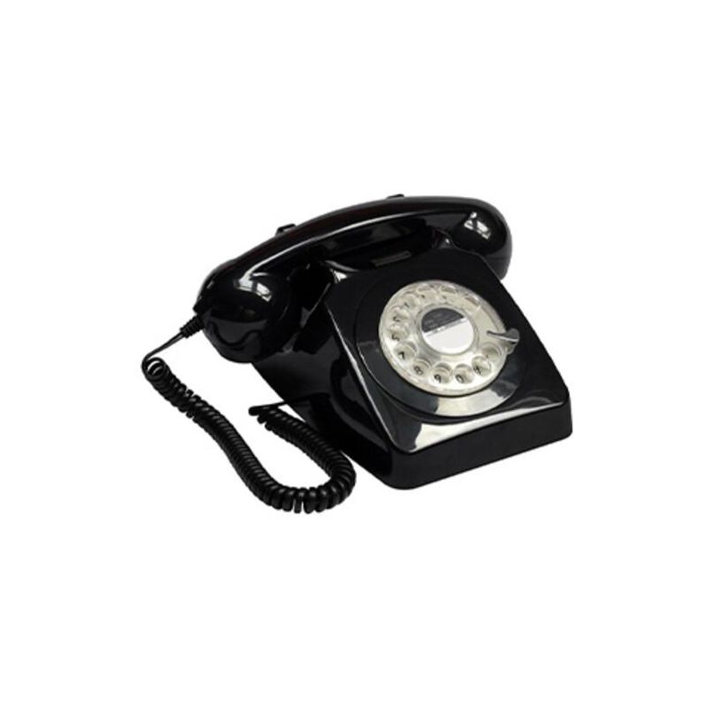 GPO Retro GPO746WIVR 746 Desktop Rotary Dial Telephone - Black, 1 of 7