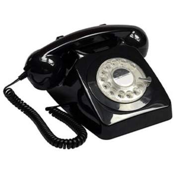 GPO Retro GPO746WIVR 746 Desktop Rotary Dial Telephone - Black