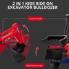 4-in-1 Ride On Excavator & Bulldozer, Remote Control, Adjustable Seat, Durable Wheels - 2 of 4