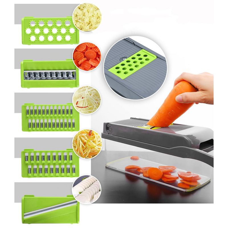 Cheer Collection 10 in 1 Food Slicer and Vegetable Cutter with 8 Blades, 5 of 12
