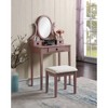 Gulches Makeup Vanity Table with Stool Set for Bedroom, Dressing Table Organizer for Cosmetics, Rose Gold - 2 of 4