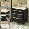 Bella Depot 30'' Bathroom Vanity with Ceramic Sink, Free Standing Single Vanity Set with 3 Drawers - 4 of 4