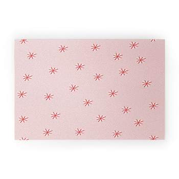 Hello Twiggs Candy Cane Stars Welcome Mat -Society6