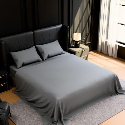 INFURNIC Bedding Queen Bed Sets Soft Brushed Microfiber Bed Sheets Fade and Shrinkage Resistant Easy Care 4 Piece Set, Grey, 12.00"*10.00"*4.00"