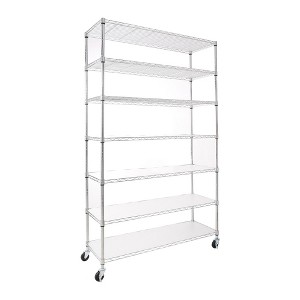 NicBex 82.00" 6-Tier Bookshelf with Adjustable Shelves & Wheels Bookcases for Living Room Home Office - 1 of 4