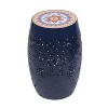CAVINAS Flower Patten Ceramic Tile Outdoor Patio End Table,Waterproof Small Side Table for Patio,Garden,Balcony - 4 of 4