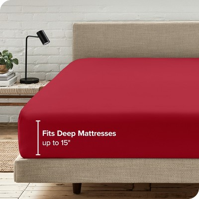 Queen Red Ultra-Soft Microfiber Deep Pocket Fitted Sheet
