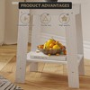 End Table, Rustic Side Table with Storage Shelf, Small Center Table, 2 Tier Accent Table, Narrow Night Stand - 3 of 4