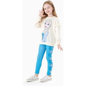 PATPAT Disney Frozen Toddler Girl Outfits Long Sleeve Shirt and Pocket Pant Clothing Sets Fall Casual Pullover Dailywear - 1 of 4