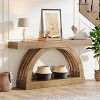 Tribesigns 63-Inch Entryway Table, 2-Tier Sofa Table Behind The Couch, Farmhouse Narrow Unique Arched Console for Hallway, Living Room, Foyer,Natural - 4 of 4