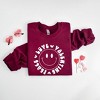 Simply Sage Market Women's Graphic Sweatshirt Peace Love Valentine Smiley - 3 of 4