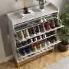 Hommoo Freestanding Shoe Storage Cabinet with 2 Flip Drawers White - 4 of 4