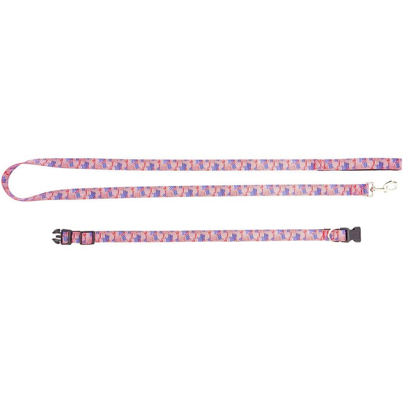 Zodaca 2 Piece Set American Flag Collar and Leash for Medium and Large Dogs, 3 of 9