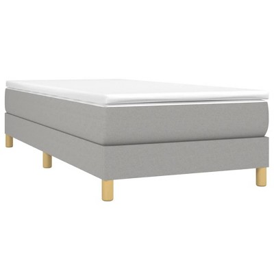 vidaXL Fabric Single Box Spring Bed Frame - Twin XL, 39.4"x79.9" - Durable & Stylish Light Gray