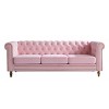 85''Modern Long Sofa,Velvet Couch,Upholstered Sofa With Arms And Golden Metal Legs,Luxury Comfy 3-Seater Couch,Living Room Sofa-Cuddlewood - 3 of 4