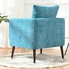 CAVINAS Modern Fabric Accent Chair, Upholstered Armchair with Pillow and Wooden Legs for Living Room, Bedroom, Reception Room - 2 of 4
