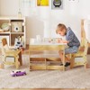 Tangkula 3-In-1 Kids Table & Chairs Set w/Reversible Whiteboard/Chalkboard Top Hidden Storage - 3 of 4