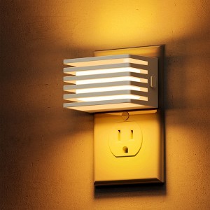 YANSUN 2-Pack 1W Plug-in Amber Night Light, Up & Down Glow, White Base, 3-Level Button Dimmer, US Plug, 2000K - 1 of 4