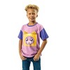 LankyBox Foxy Youth Purple Colorblock Crew Neck Short Sleeve Oversized T-shirt - 3 of 4