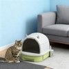 TinyHomie Green Cat Litter Box with Lid, Scoop, Deodorizing Bags - 2 of 4
