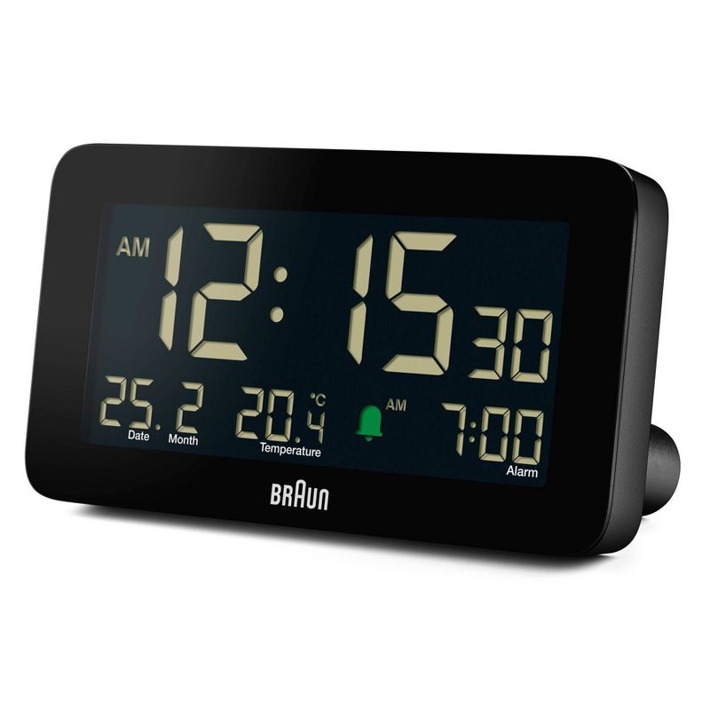 Braun Digital Alarm Clock with Date/Month/Temperature Display Black, 4 of 17