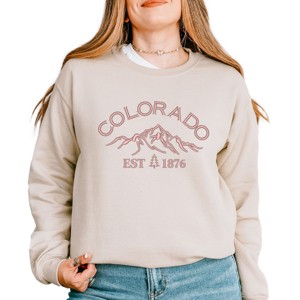 Simply Sage Market Embroidered Colorado Mountains Sweatshirt - 1 of 4
