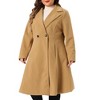 Agnes Orinda Women's Plus Size Double Breasted Notch Lapel A Line Pockets Winter Overcoats - 2 of 4